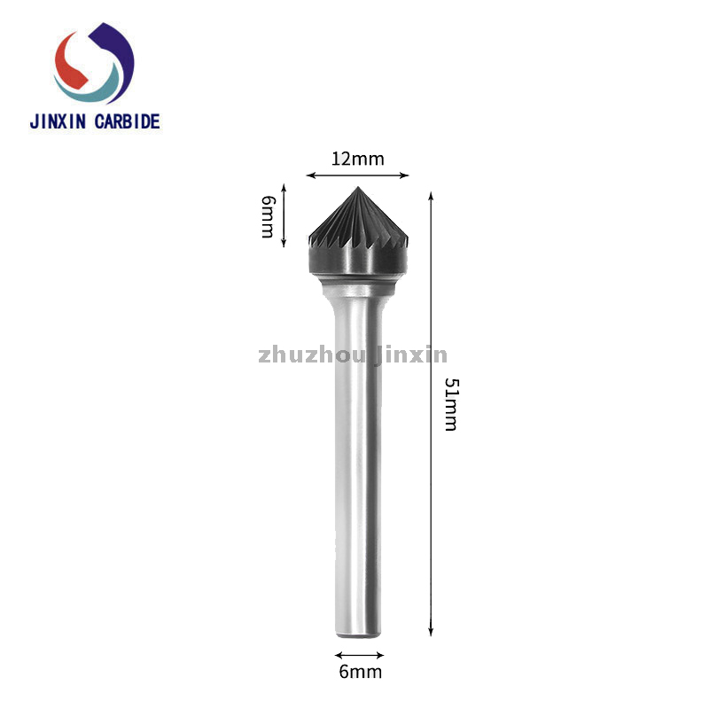 Type K Cone Shape with 90° degreeTungsten Carbide Rotary Burrs 